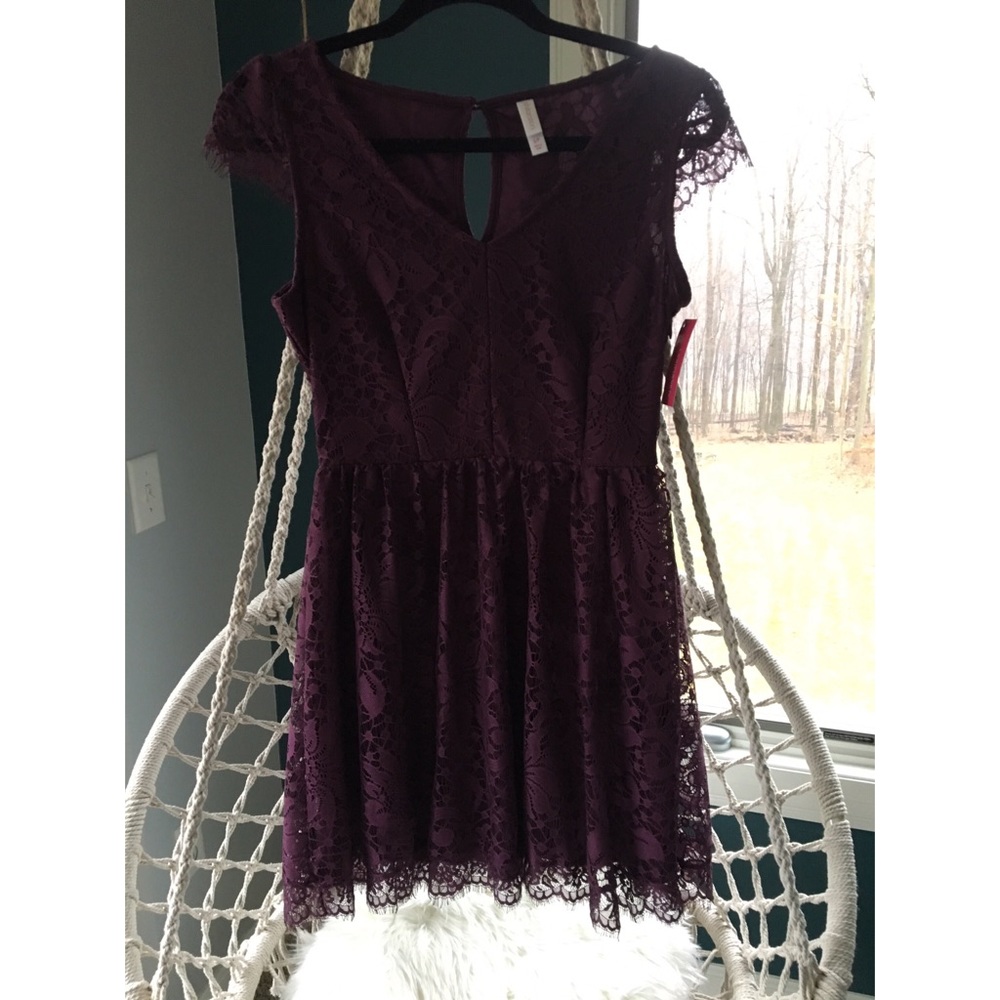 Dark purple lace dress